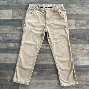 38x30 Carhartt Knit Lined Rugged Flex Rigby Dungaree Pants Men’s Tan 103342 253